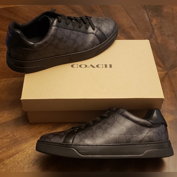 Coach High Line Signature Sneakers - Graphite/Black, M US 13D, Leather - Picture 3 of 15